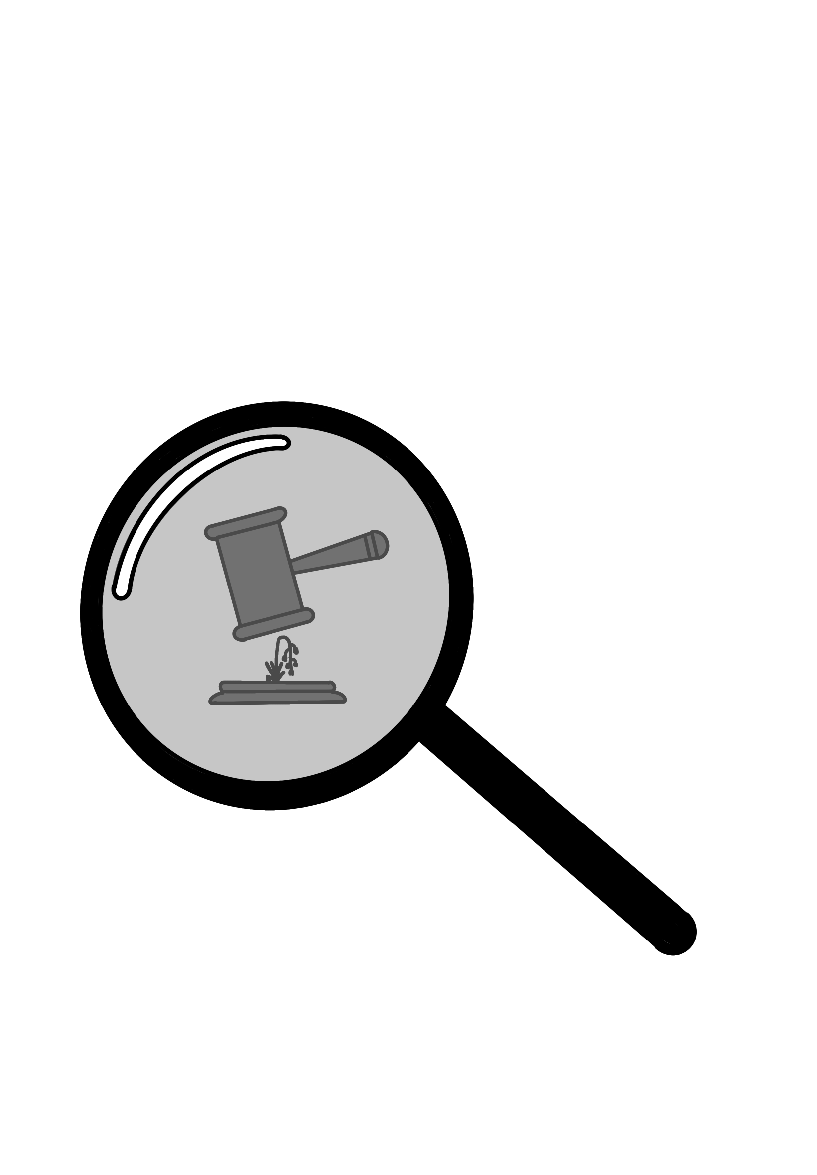 Image of magnifying class and hammer and gavel over English Bluebell representing the identfication of legally protected species