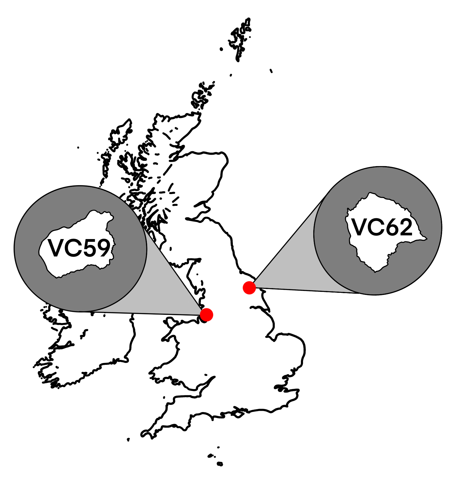 Map of North West England